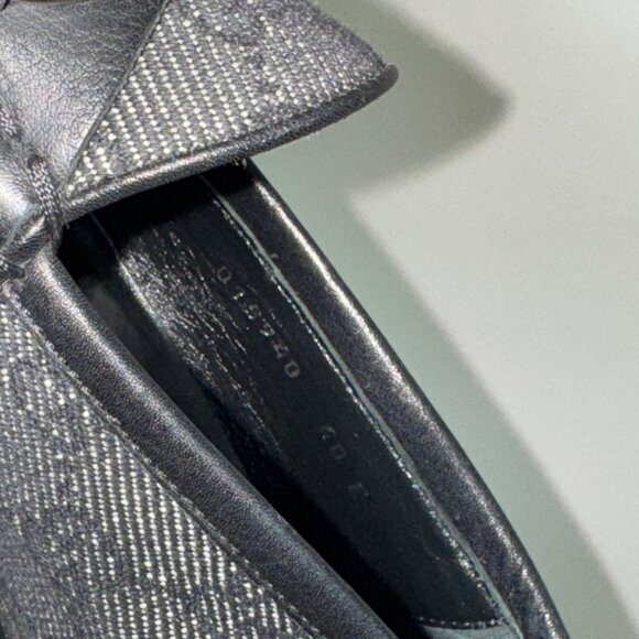 GUCCI GG Denim Vintage Horsebit Loafers Dark Grey 40E - Picture 6 of 7